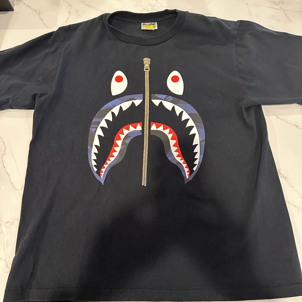 Bape Bathing Ape Black Graphic Shark T-Shirt
